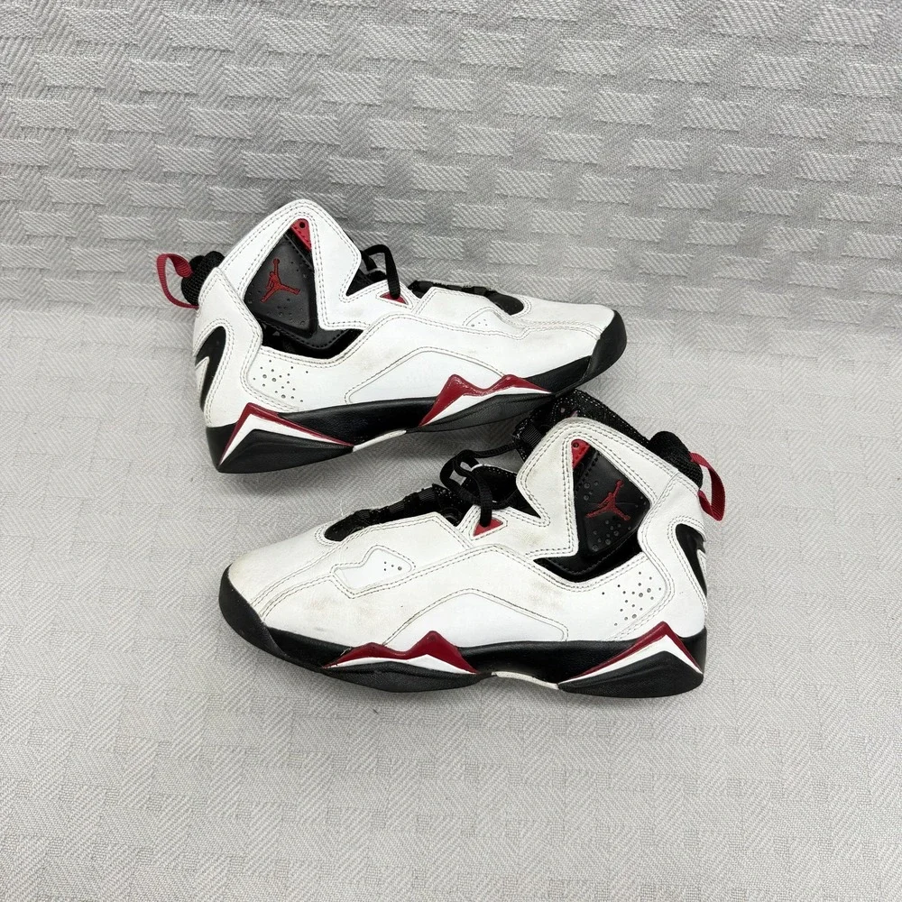 Nike Air Jordan True Flight GS‎ Shoe Boys Size 4 White Black Red 343795-160